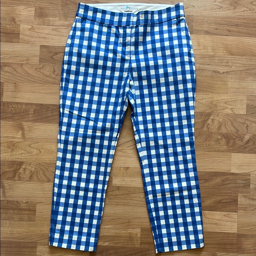 Boden Blue and White Checkered Capri size 6R